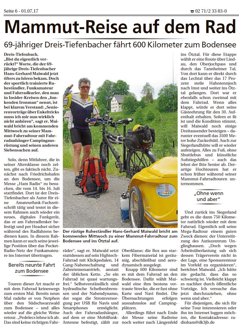 9. Fahrradreise an den Bodensee und diesmal noch weiter ins Ötztal ....